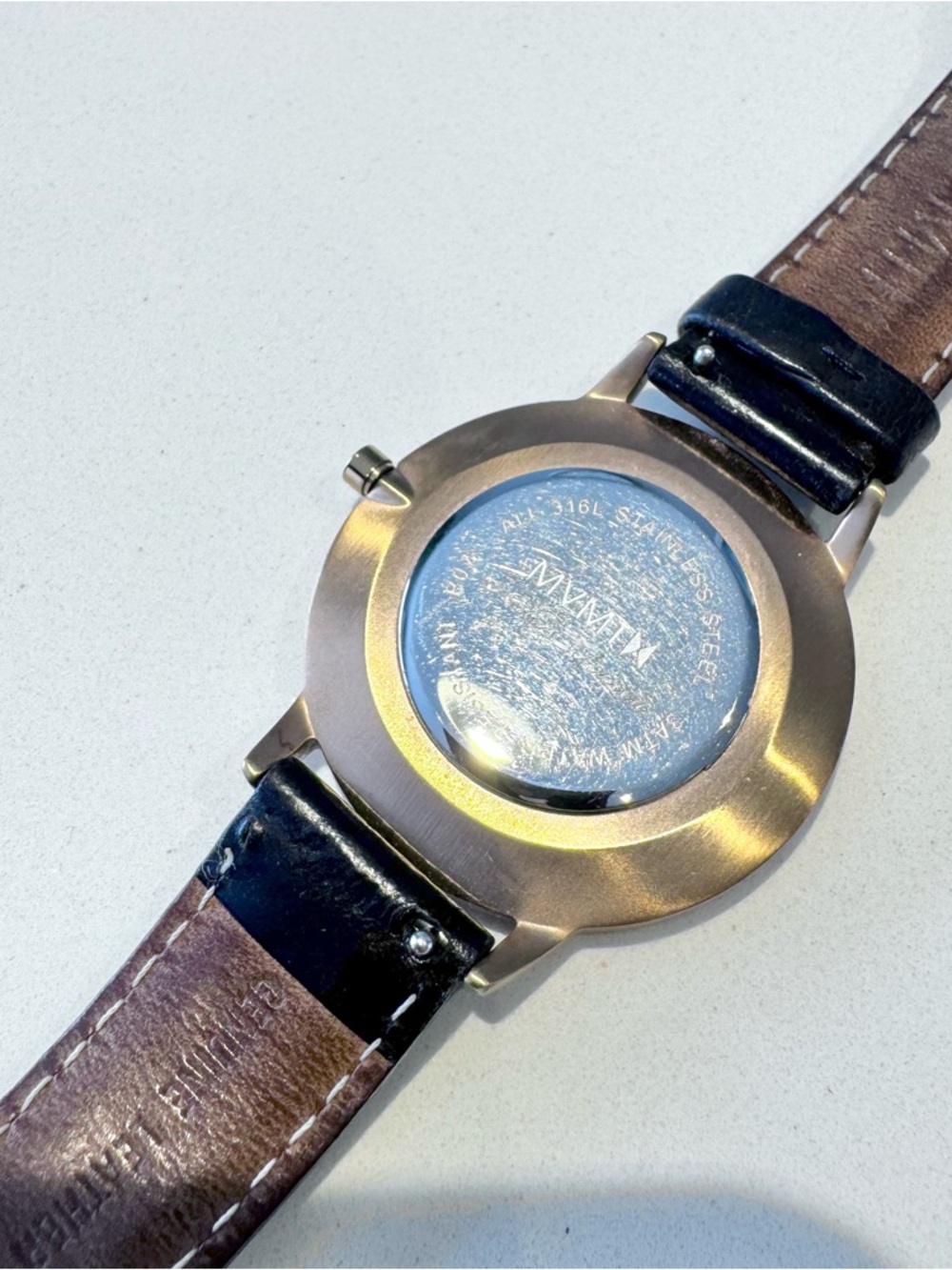 🛍️4 for 20$ / MVMT Minimalist Dial Watch Leather Strap / Black - Picture 8 of 9